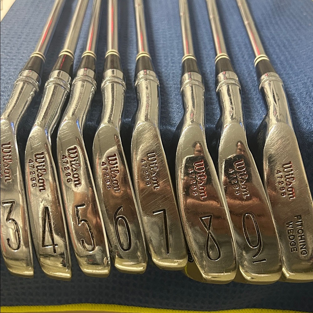 Wilson Silver Golf Club Set LH 3-W Blades White Golf Pride Grips